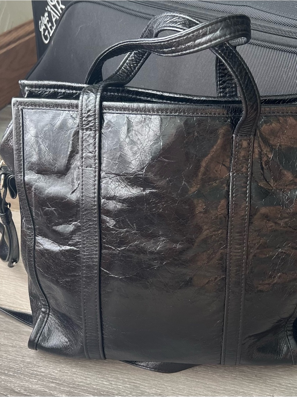 Balenciaga Black Leather Crossbody Tote - Picture 2 of 6